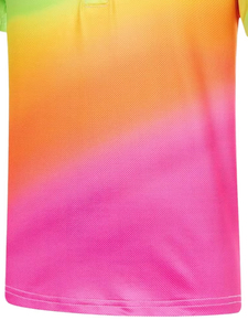 <b>Classic</b> Style Gradient Color Short Sleeve Men's Wear Polo Shirt Breathable Knitted Regular Fit Casual Style Digital Printing - Product Image 3