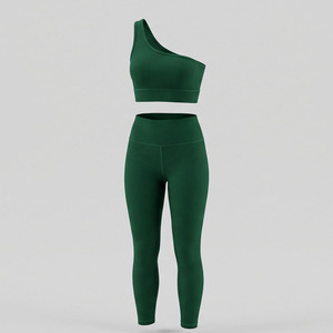 Ensembles de sport et de fitness pour femmes, vêtements de sport, ensemble soutien-gorge asymétrique et pantalon, tenue de yoga, ensemble de sport pour femmes - Product Image 6