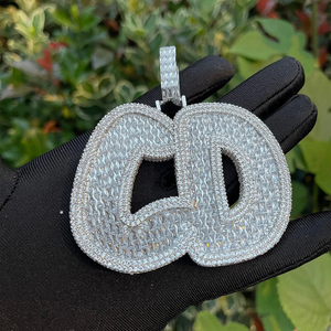 จี้เพชรโมอิสซาไนต์แบบกำหนดเอง สไตล์ฮิปฮอป VVS ประดับเพชรเต็มตัว  จี้ตัวอักษรเงินแท้ 925  จี้เพชรโมอิสซาไนต์สั่งทำ - Product Image 5