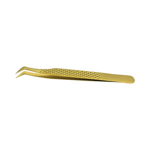 Pinzas de Precisión para Extensión de Pestañas con Acabado Dorado, Herramientas de Aislamiento y Volumen para Técnicos de Pestañas y Salones de Belleza - Product Image 1