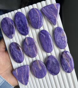 Natural <b>Russian</b> Charoite Cabochon Polished Loose Gemstone High Quality Color Play Jewelry Making Multiple Gemstones Available - Product Image 2