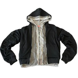 Mens Full <b>Zip</b> Hoodie Plain Hooded Sweatshirt Cotton Fleece Casual Long Sleeve Drawstring <b>Zip</b> <b>Up</b> <b>Jacket</b> - Product Image 2