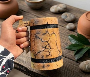 Handcrafted Wooden Beer <b>Mug</b> Rustic Wooden Tankard Viking Style Drink <b>Mug</b> Natural Wood Coffee <b>Mug</b> Artisan Gift <b>Mug</b> For Home Use - Product Image 1