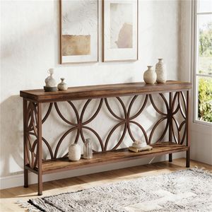 Consolle con Vano Portaoggetti per Divano, Ingresso o Uso Esterno - Product Image 1