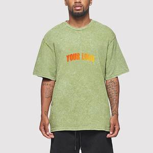 Camiseta de punto informal de manga corta con cuello redondo y color verde liso para hombre, talla grande - Product Image 4