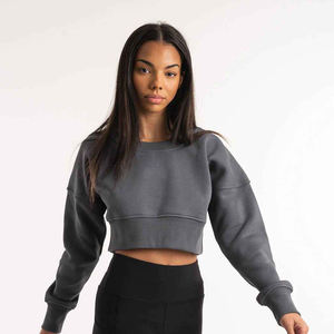 เสื้อครอปท็อปราคาถูกขายส่งจำนวนมาก แฟชั่นทันสมัย เสื้อครอปท็อปเปล่าแบบเรียบๆ สั่งทำได้ ขายส่งราคาถูก ชุดวอร์มสำหรับสาวๆ/สั่งทำได้ - Product Image 3