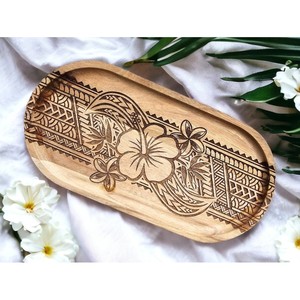 ถาดเสิร์ฟไม้กระถินแกะสลักลายชนเผ่า ทำด้วยมือ ขายส่ง - มอราบาดาบัด - Product Image 3
