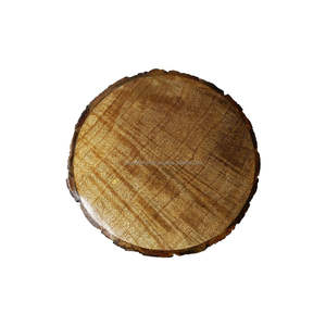 100% bois naturel 10 pouces support à gâteau de luxe Design moderne servant des outils de gâteau de fête avec forme de vernis à écorce de bois naturel - Product Image 3