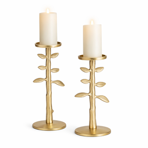Wholesale Price Premium Gold Candle Holder Pair Square Base <b>Candlestick</b> Modern Luxury Home Decor Table Centerpiece - Product Image 4