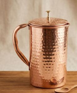 Juego de jarras de cobre para rituales de servicio de lujo, juego de metal para servir agua con vasos, duradero, reutilizable, para cocina y comedor. - Product Image 3