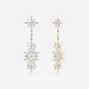 11.12Ct Marquise Diamond Drop Earrings_ 14K Gold Bridal Chandelier - Product Image 4