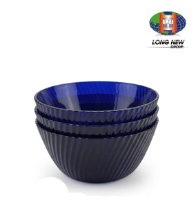 Bol à salade LONGNEW PGT écologique à ondulations françaises |   Bol de service réutilisable en plastique PET rouge/jaune/bleu, taille personnalisée - Product Image 1
