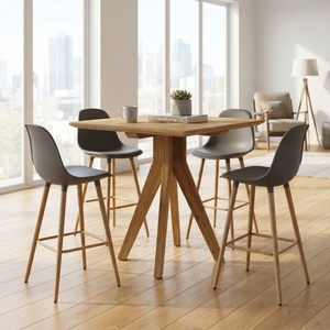 Modern Square Solid Wood Coffee Table Elegant High Accent Side Furniture For <b>Rustic</b> Contemporary Living Room Decor Designs Setup - Product Image 4