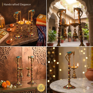 Juego de Diyas de Latón Premium, Lámpara de Aceite Colgante Tradicional, Decoración para el Hogar y el Templo, Iluminación Festiva, Diseño Elegante y Duradero - Product Image 4