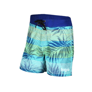 Pantalones cortos de gimnasio de cintura alta personalizados para hombre, pantalones cortos impermeables de secado rápido con estampado Floral de talla grande para deportes de playa de Surf, venta al por mayor - Product Image 2
