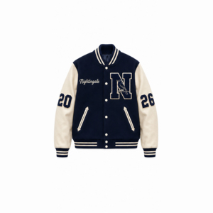 Chaqueta Varsity Personalizada con Cuerpo de Lana y Mangas de Cuero, Parche Bordado Personalizado, Chaqueta Letterman de Béisbol, Chaqueta Urbana Personalizada - Product Image 1