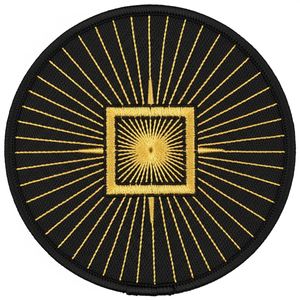 Parche bordado termoadhesivo de brújula y escuadra masónicas, distintivo bordado redondo dorado para ropa, chaqueta, aplique DIY personalizado - Product Image 5