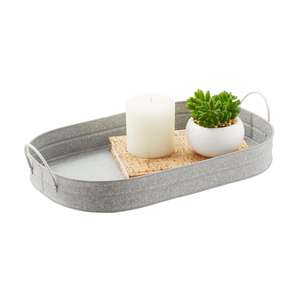 Plateau rond en métal galvanisé, plateau de service en fer sur mesure avec poignée en corde pour usage domestique - Product Image 5