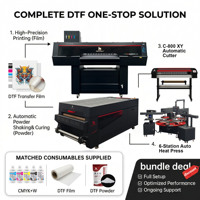 Imprimante DTF 80 cm à 6 têtes Epson I3200 5 ou 9 couleurs pour impression sur film PET avec four à secoueur de poudre automatique