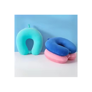 <b>U</b>-<b>Shaped</b> Foam Neck <b>Pillow</b> In Turquoise Blue And Pink For Travel Support Unisex 14 Years & Up - Product Image 1