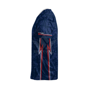Maillot de football américain personnalisé pour homme, bleu marine, col en V, manches courtes, sublimé, anti-transpiration, uniforme d'équipe - Product Image 3