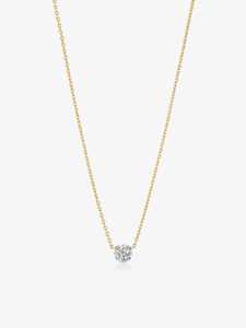 Collier pendentif diamant en or massif 14 carats, serti à griffes, diamant rond de laboratoire, pour usage quotidien, chaîne de 17 pouces pour superposition, fermoir à ressort, bijoux fins - Product Image 5