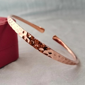 Handmade Metal Textured Wide Cuff Bracelet Antique Copper Finish Fashionable <b>Retro</b> Style Wrist Accessory - Product Image 5