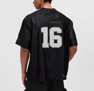 Camiseta de hockey de malla con cuello en V, estilo holgado unisex, hombros caídos, transpirable, manga corta, cosida, para equipo de hockey sobre hielo, 100% tendencia 2026 - Product Image 1