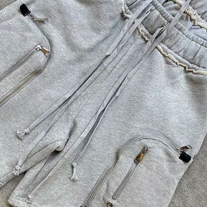 Shorts de survêtement en coton épais personnalisés de haute qualité, longueur genou, avec cordon de serrage, effet délavé, double taille, collection 2026 - Product Image 6