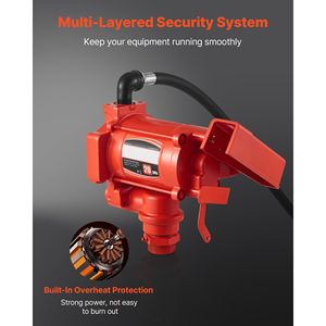 Pompa Elettrica per Trasferimento Carburante 110V AC, 20 GPM 76 L/min, con Erogatore a Spegnimento Automatico e Tubo di Scarico ad Alta Capacità, Potenza Nominale - Product Image 5