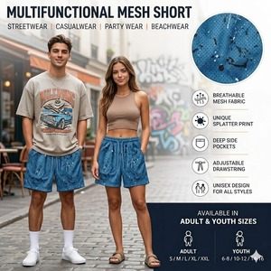 Shorts de basket-ball surdimensionnés pour hommes, streetwear, respirants, en mesh, shorts de sport - Product Image 6