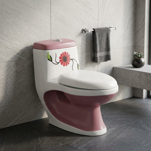 Ensemble de toilettes de luxe en céramique monobloc, à cuvette allongée, avec siphon en S et en P, homologué ADA, pour salle de bain d'hôtel haut de gamme - Product Image 6