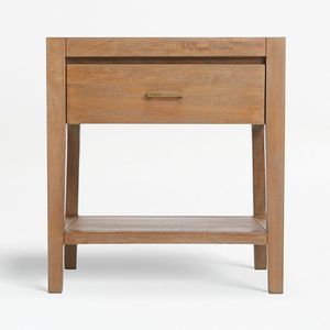 Modern Minimalist Teak Wood Bedside Table <b>Single</b> Drawer Side Cabinet for Hotel Project Wholesale - Product Image 1