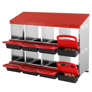 Scatola nido di pollo in metallo a 8 compartimenti con nidificazione inclinata per attrezzature per la zootecnia - Product Image 1