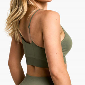 Ensemble de sport deux pièces respirant avec soutien-gorge de sport à bretelles croisées pour femme, maintien élevé, idéal pour la course, le yoga et le fitness - Product Image 2