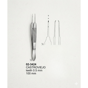 Pinzas Dentales Castroviejo 0.5mm, 100mm |   Instrumento Quirúrgico de Acero Inoxidable de Primera Calidad, Clase I - Product Image 2