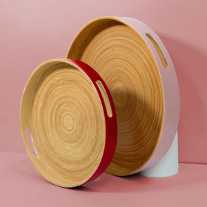 Plateau à café en bambou filé écologique de haute qualité Style européen peinture sans danger pour les aliments en gros Vietnam plats assiettes plateau de service - Product Image 4