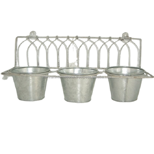 ชุดที่ปลูกต้นไม้โลหะชุดละ3ชิ้นพร้อมขาตั้งสำหรับตกแต่งสวนอุปกรณ์ตกแต่งกระถางดอกไม้ - Product Image 1