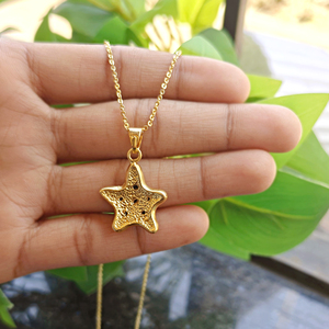 Women fashion jewelry dainty black onyx starfish pendant necklace solid brass 18k gold plated minimalist charms women necklaces - Product Image 6