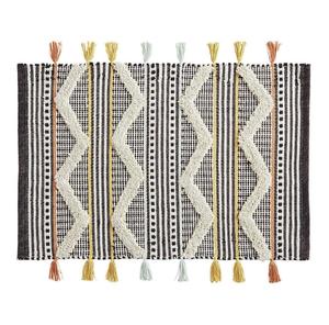 Geometric Pattern Cotton Area Rug Rectangle Bohemian Style Flat <b>Weave</b> Washable Living Room Floor Mat - Product Image 5