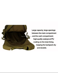 Sacs à dos tactiques à cadre interne de moins de 21 litres, compartiment intérieur, fente intérieure, grande capacité, polyester, sac à dos de sport - Product Image 2