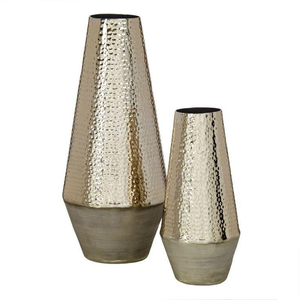 <b>Unique</b> artistic metal <b>vase</b> with contemporary sculptural shape suitable for modern luxury interior centerpiece arrangement - Product Image 3