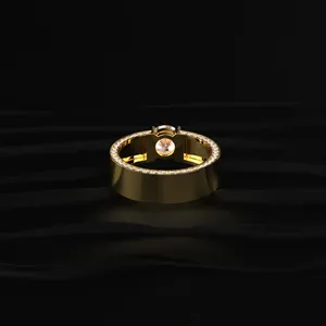แหวนเพชรเม็ดเดี่ยวทรงเหลี่ยมเจียระไนคุณภาพสูง ชุบทอง 14KT สีเหลือง  เพชรเพาะเลี้ยงในห้องปฏิบัติการ สำหรับผู้ชาย สี E ความสะอาด VVS-VS  ทรงเหลี่ยมบริลเลียนท์ หรูหรา ได้รับการรับรองจาก IGI - Product Image 5