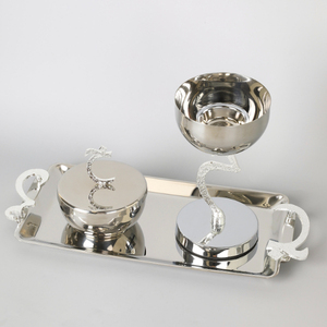 Juego de quemador de incienso de metal con tapa y bandeja a juego para aromaterapia, decoración de mesa para el hogar, Ramadán, quemador de Bakhoor. - Product Image 5
