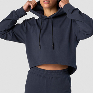 Sudadera Corta de Invierno Ecológica para Mujer, Estilo Urbano, Manga Larga, con Cordón, Color Personalizado, Ropa Exterior Informal a la Moda - Product Image 1