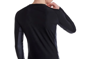 OEM ODM Custom <b>Printed</b> Unisex Long Sleeve MMA Rash Guard Breathable Quick Dry 220g Polyester Spandex Seamless Fusing - Product Image 4