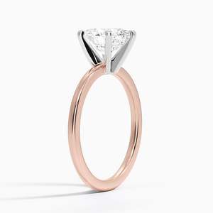 2CT Ovaler Schliff Moissanit Verlobungsring Zweifarbiger Solitär Brautring - Product Image 6