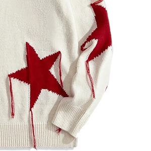 เสื้อสเวตเตอร์ถักผ้าแจ็คการ์ดสำหรับผู้ชายเสื้อคอกลมแขนยาวผ้าฝ้าย100% พิมพ์ลายดิจิตอลสำหรับฤดูหนาว - Product Image 5