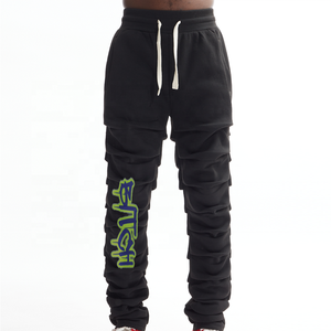 Joggers de invierno informales para hombre, ropa de calle antiarrugas/antiarrugas, pantalones de hombre, pantalones de chándal apilados, cordón de secado rápido con bolsillo - Product Image 1