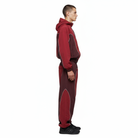 Ensemble de sweat-shirts pour homme personnalisés, style vintage, inspiré du cyberpunk, avec patchwork en nylon tissé, panneaux fluides sans couture, piping réfléchissant, futuriste